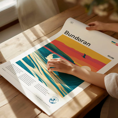 Bundoran, Ireland Poster | Wild Atlantic Surf Village Wall Art — giclée print detail on matte paper