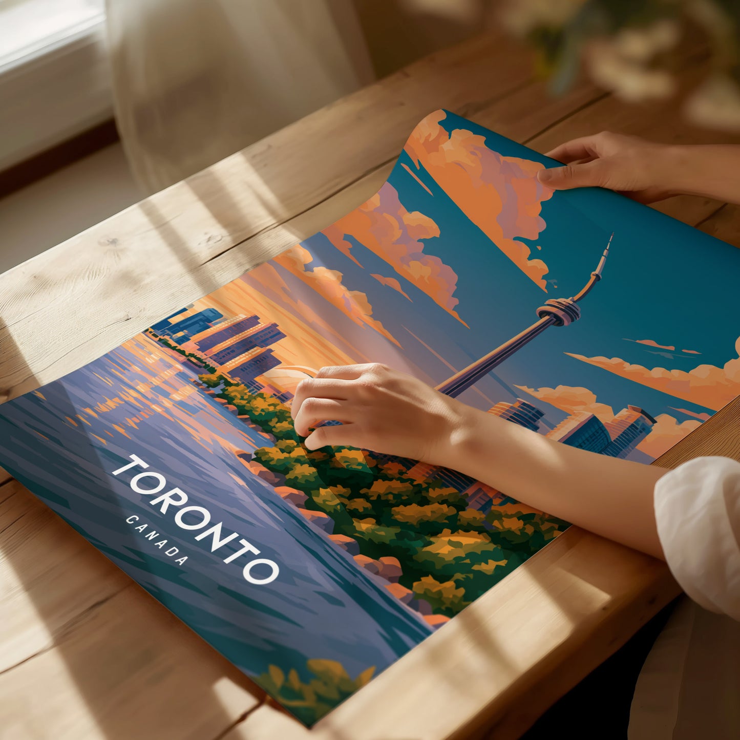 Toronto, Canada Poster | CN Tower & Skyline Cityscape Wall Art — giclée print detail on matte paper