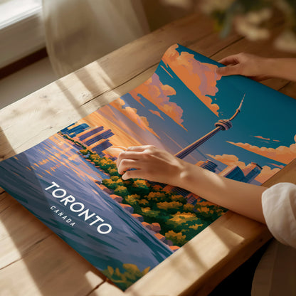 Toronto, Canada Poster | CN Tower & Skyline Cityscape Wall Art — giclée print detail on matte paper