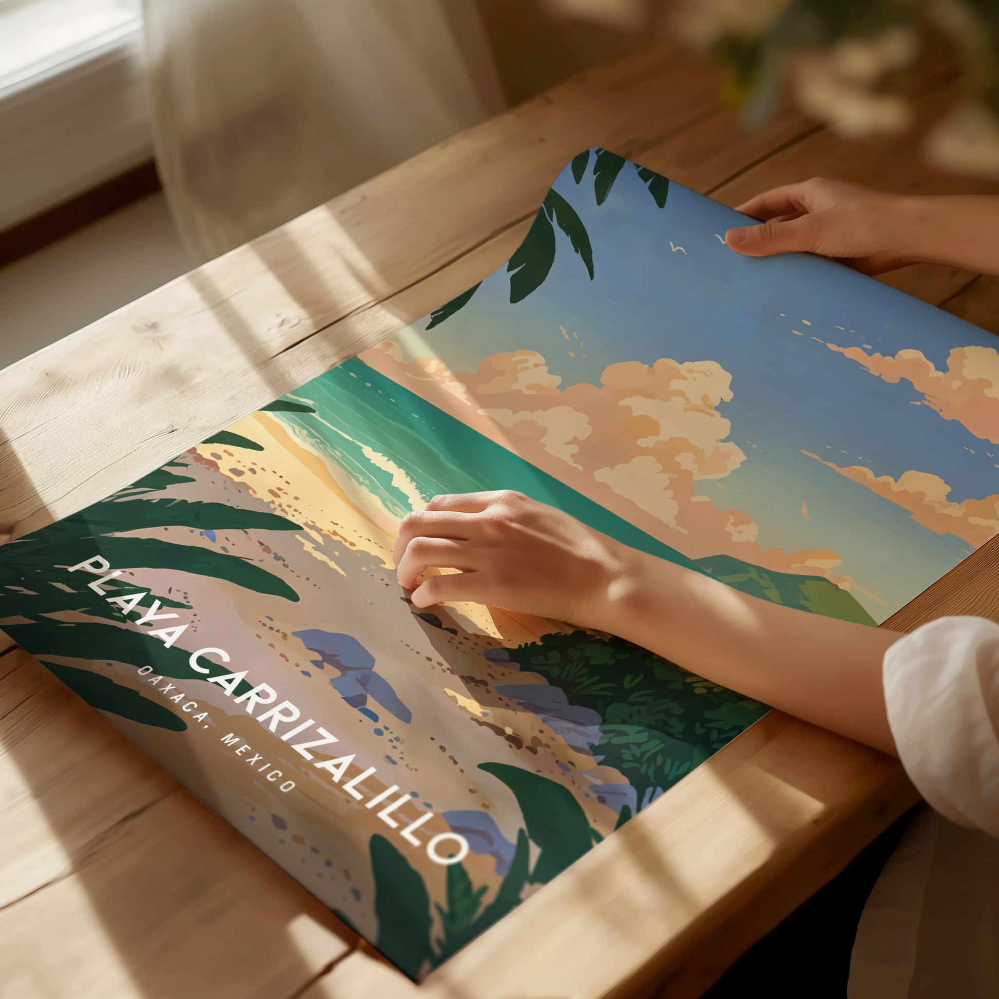 Playa Carrizalillo Poster | Puerto Escondido Oaxaca | Mexico Beach Art