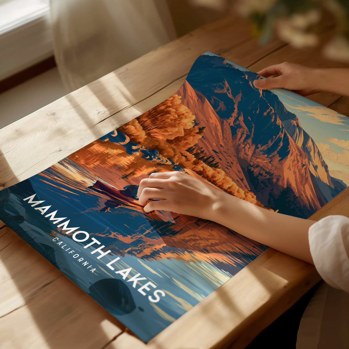 Mammoth Lakes, California Poster | Alpine Lake & Mountain Wilderness Wall Art — giclée print detail on matte paper
