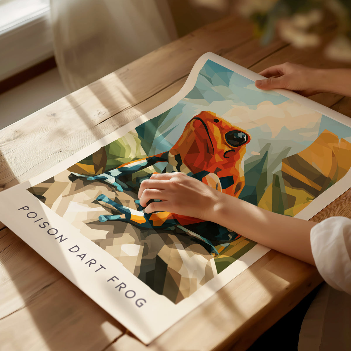 Poison Dart Frog Poster | Vibrant Rainforest Wildlife Art Wall Art — giclée print detail on matte paper
