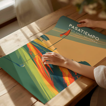 Pasatiempo, Santa Cruz, California Poster | Iconic Links Golfer Gift Wall Art — giclée print detail on matte paper