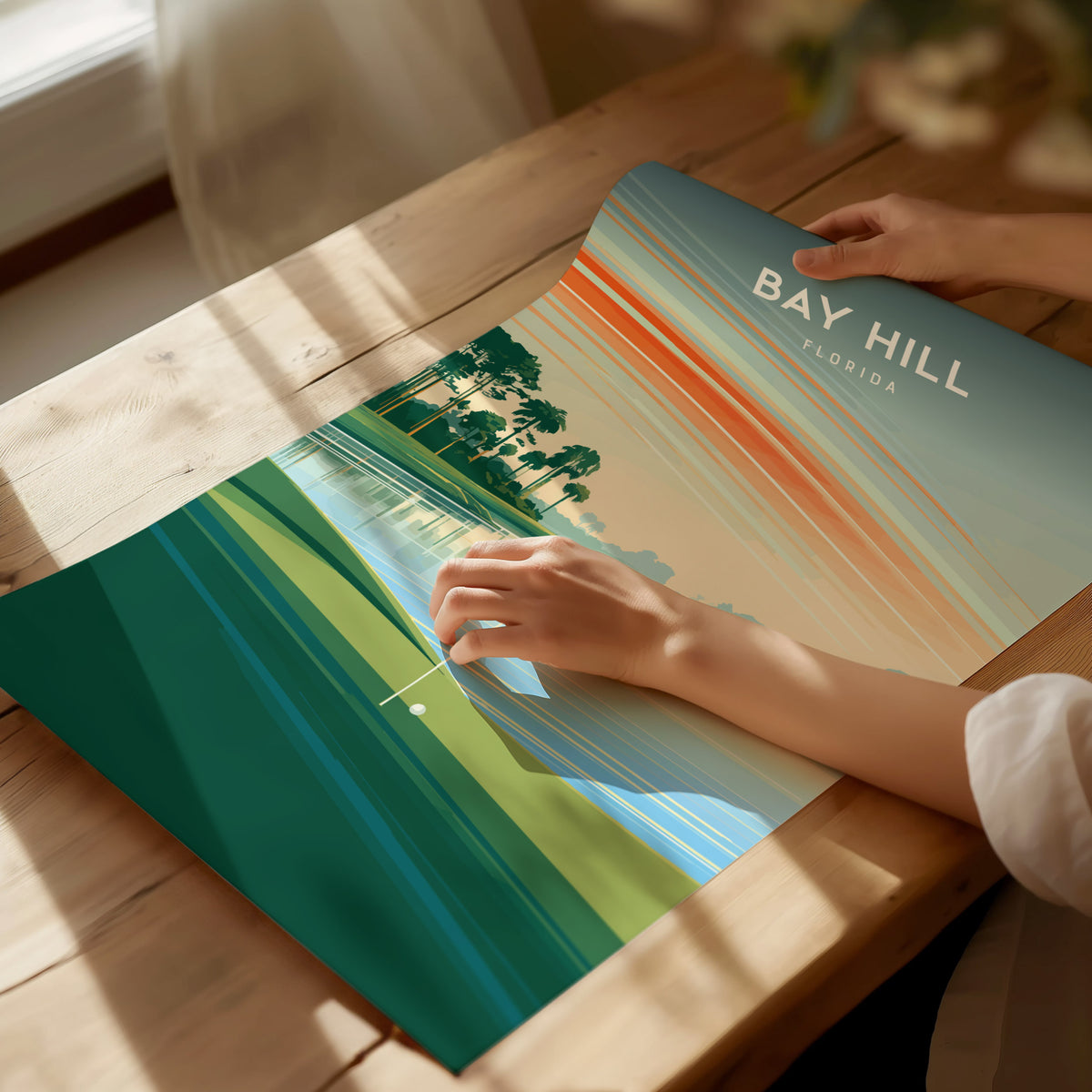 Bay Hill, Florida Poster | Links Poster & Country Club Decor Wall Art — giclée print detail on matte paper