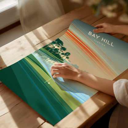 Bay Hill, Florida Poster | Links Poster & Country Club Decor Wall Art — giclée print detail on matte paper
