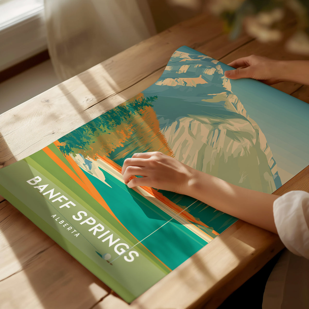 Banff Springs, Alberta Poster | Golf Wall Art & Golfer Gift Wall Art — giclée print detail on matte paper