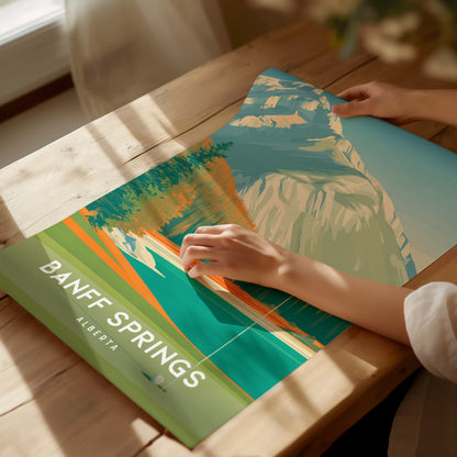 Banff Springs, Alberta Poster | Golf Wall Art & Golfer Gift Wall Art — giclée print detail on matte paper