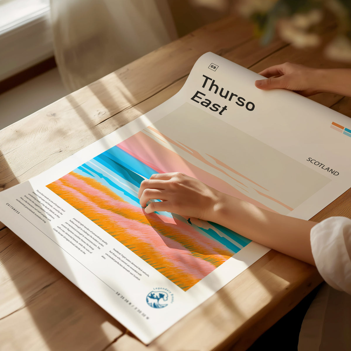 Thurso East, Scotland Poster | Rugged Surf Break Coastal Poster Wall Art — giclée print detail on matte paper