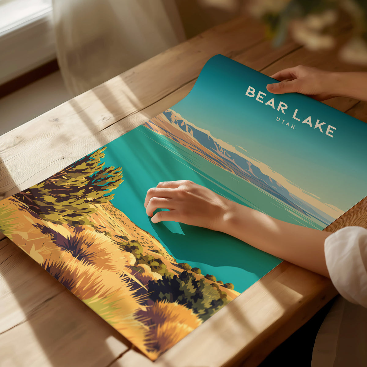 Bear Lake, Utah Poster | Beach House Decor Travel Gift Wall Art — giclée print detail on matte paper