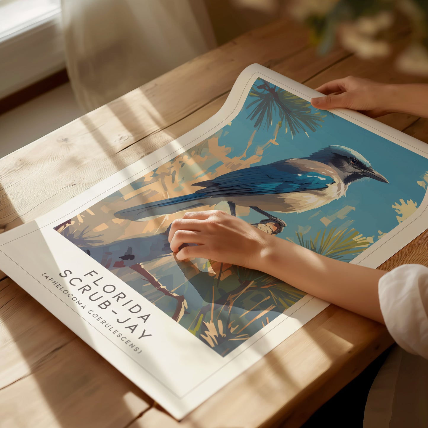 Florida Scrub Jay Poster | Audubon Bird Print Wall Art | Framed or Unframed