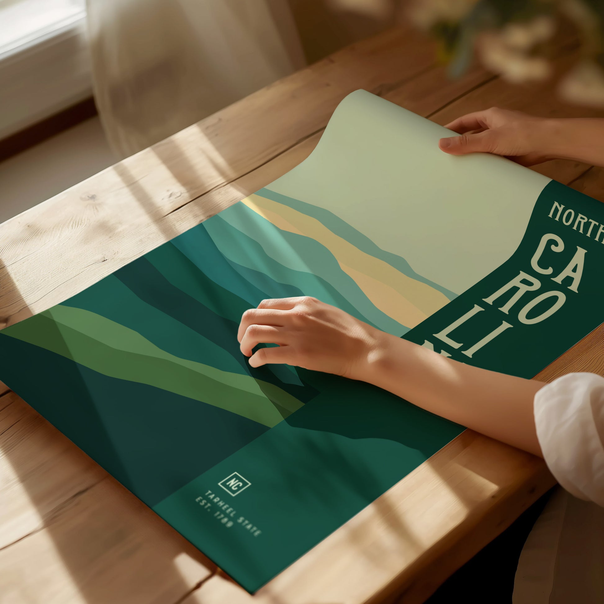 North Carolina Poster | Tar Heel State Minimalist Wall Art