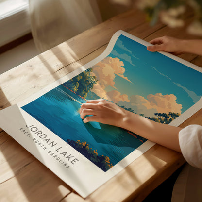 Jordan Lake Matte Border Poster | Apex, North Carolina Destination Print — giclée print detail on matte paper