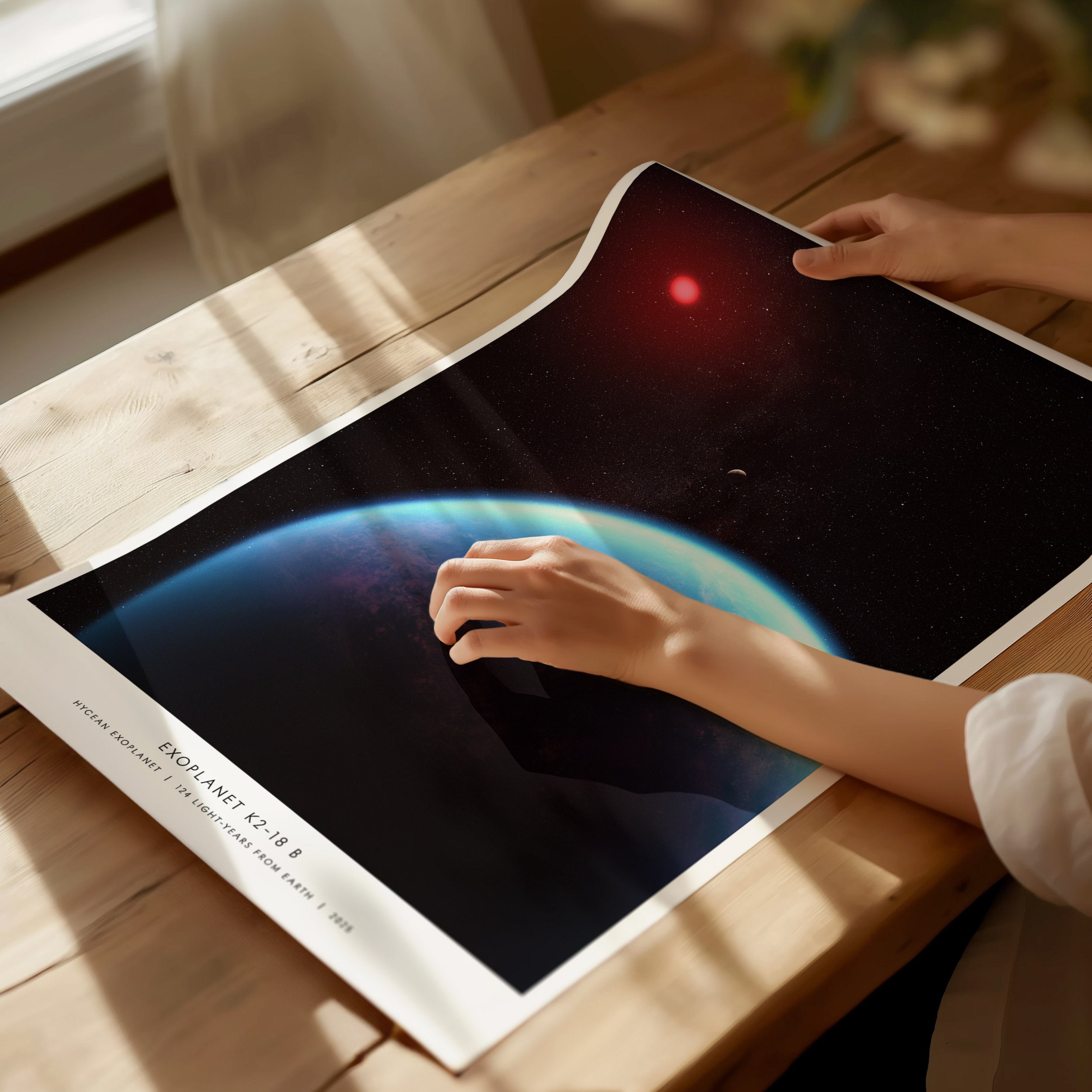 K2-18 b Exoplanet Poster | Hycean World JWST Wall Art | Swell Scenes