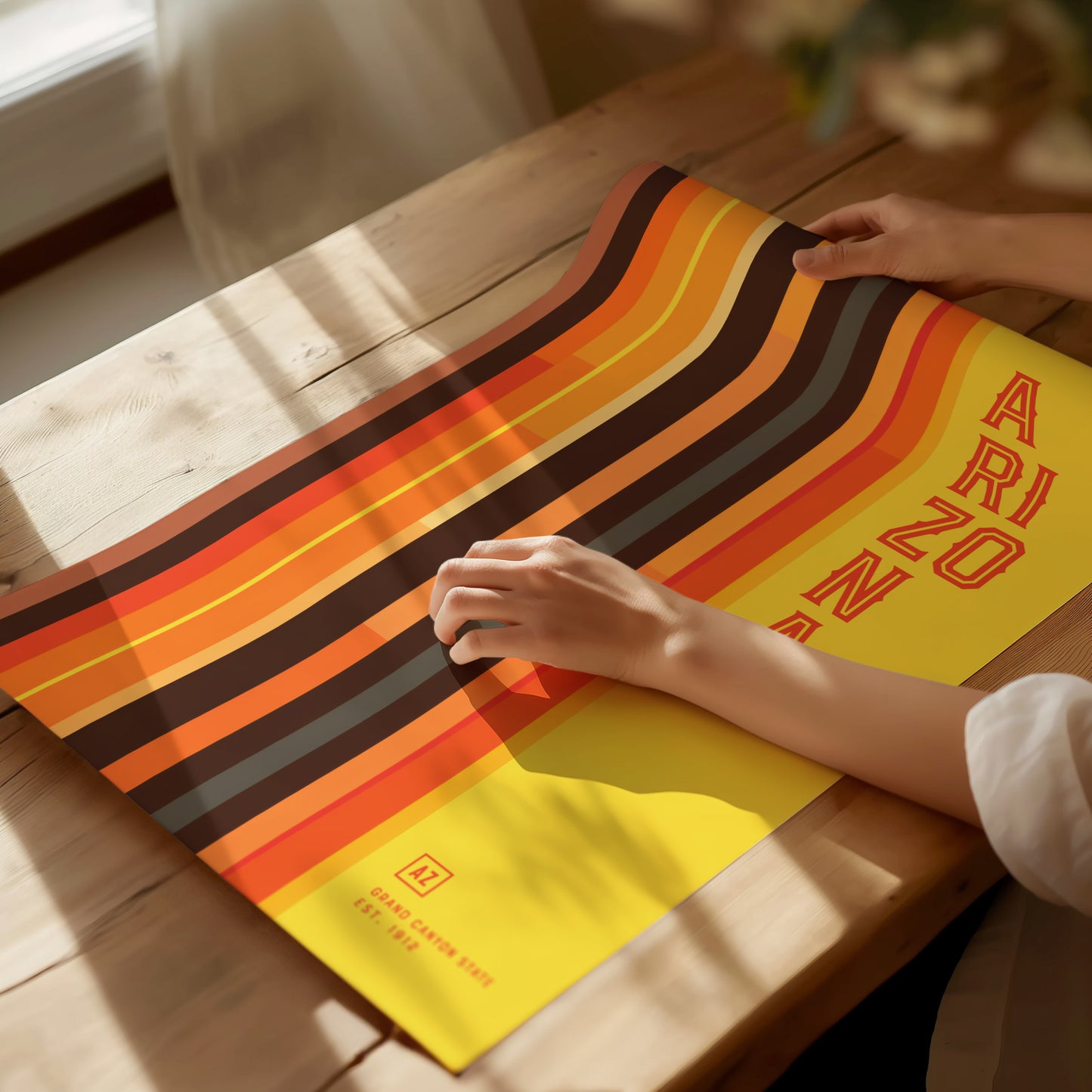 Arizona Minimalist Design Poster | Abstract Grand Canyon State Wall Art