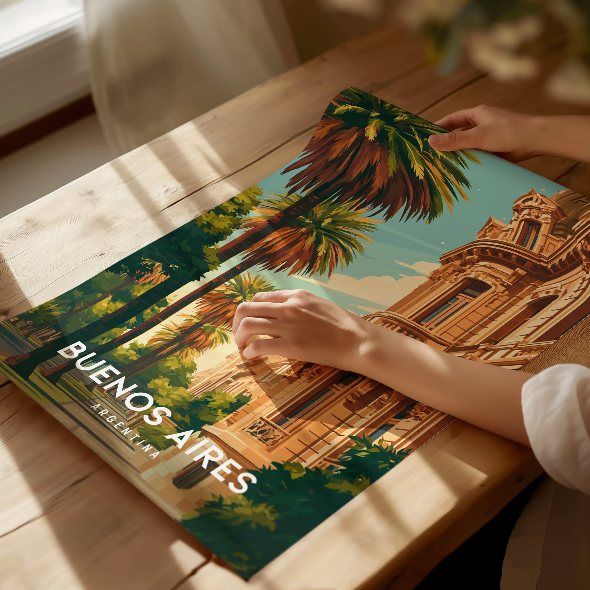 Buenos Aires, Argentina Poster | Tango & Colorful Streets Wall Art — giclée print detail on matte paper