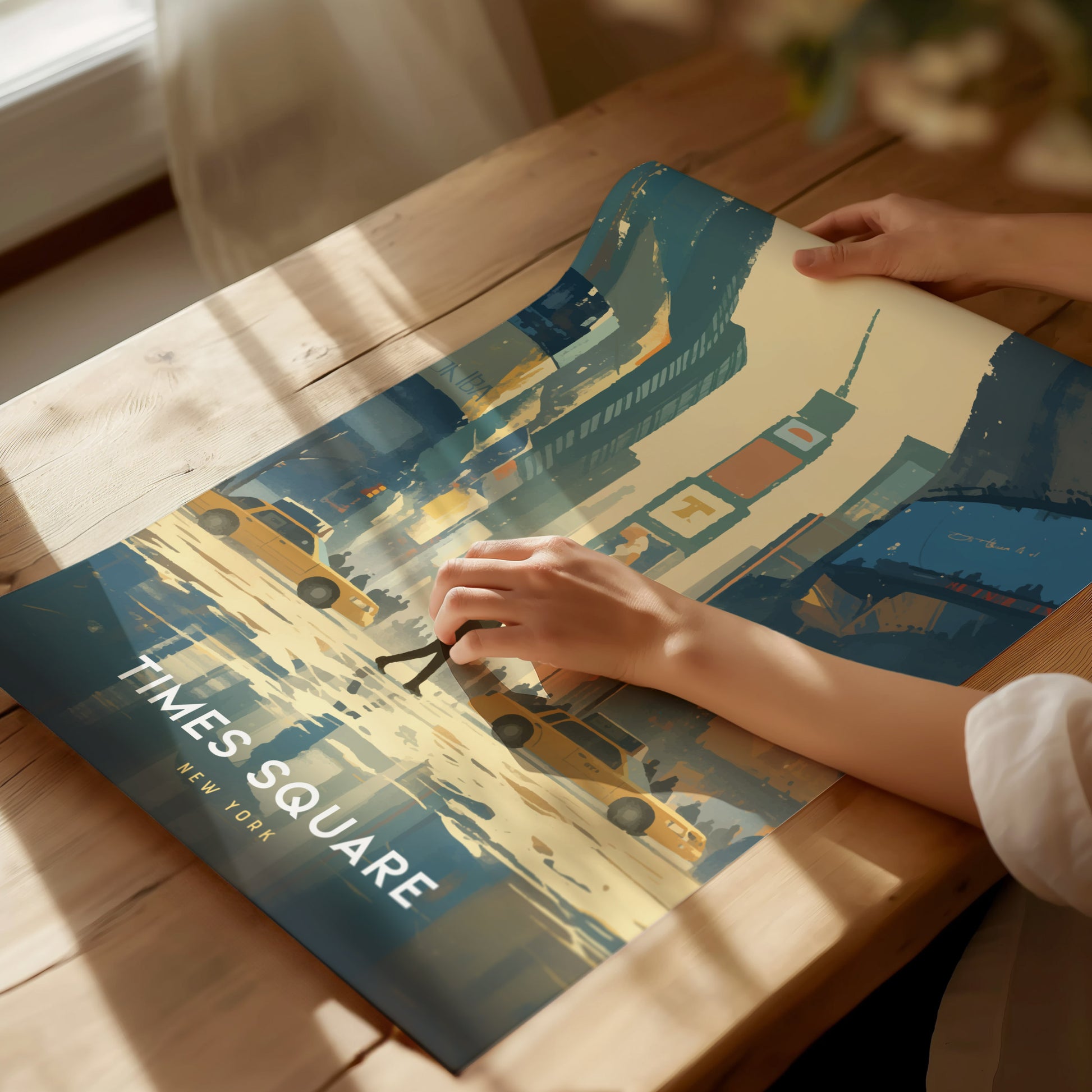 Times Square Poster | New York City Art | NYC Retro Travel Wall Print