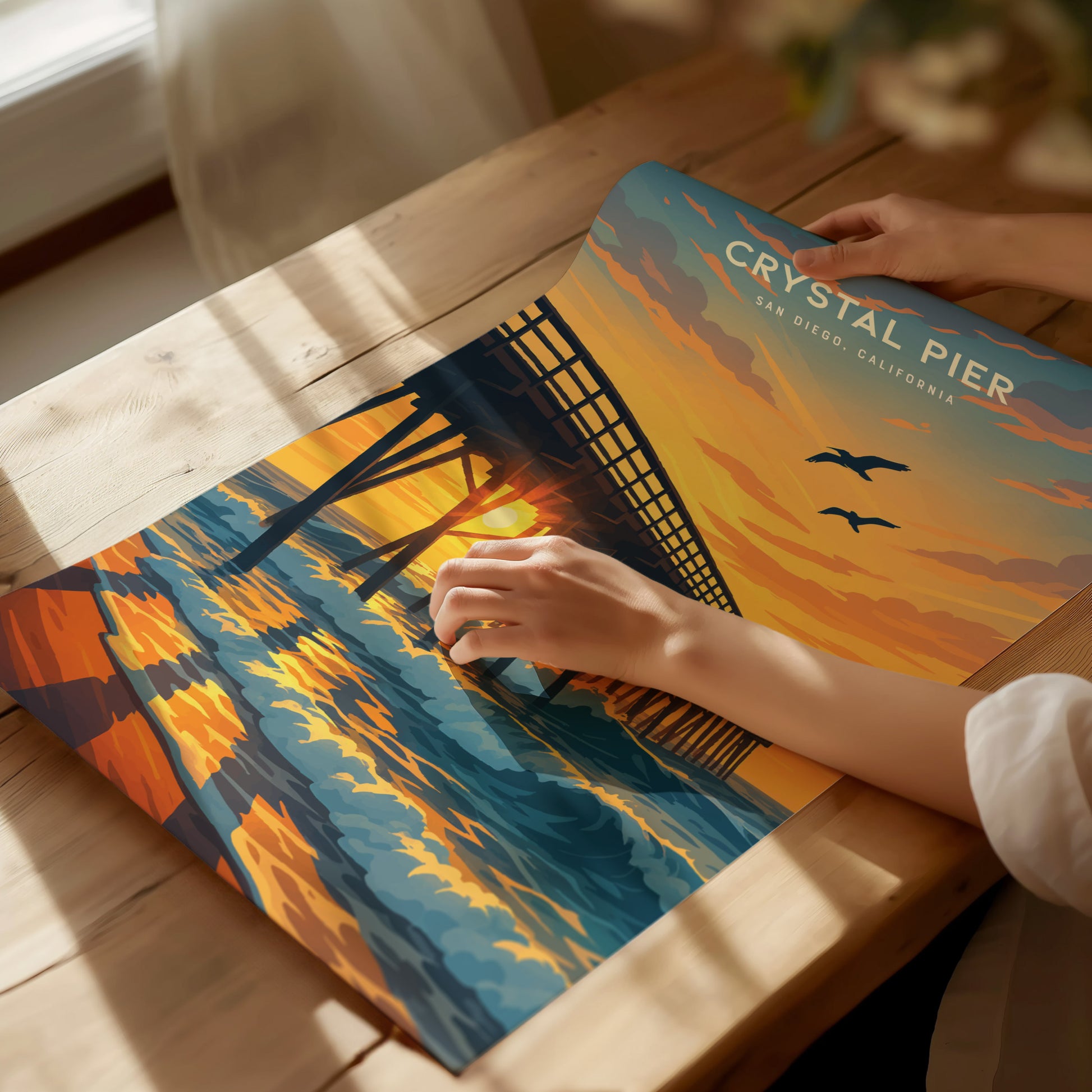 Crystal Pier San Diego Poster | Pacific Beach Coastal Wall Art