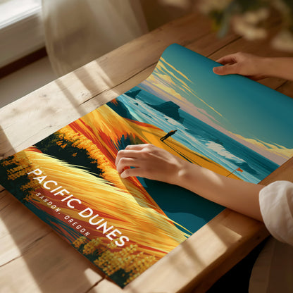 Pacific Dunes, Bandon, Oregon Poster | Links Poster Golfer Gift Wall Art — giclée print detail on matte paper