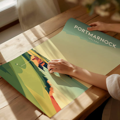 Portmarnock, Ireland Poster | Links Poster & Golfer Gift Wall Art — giclée print detail on matte paper