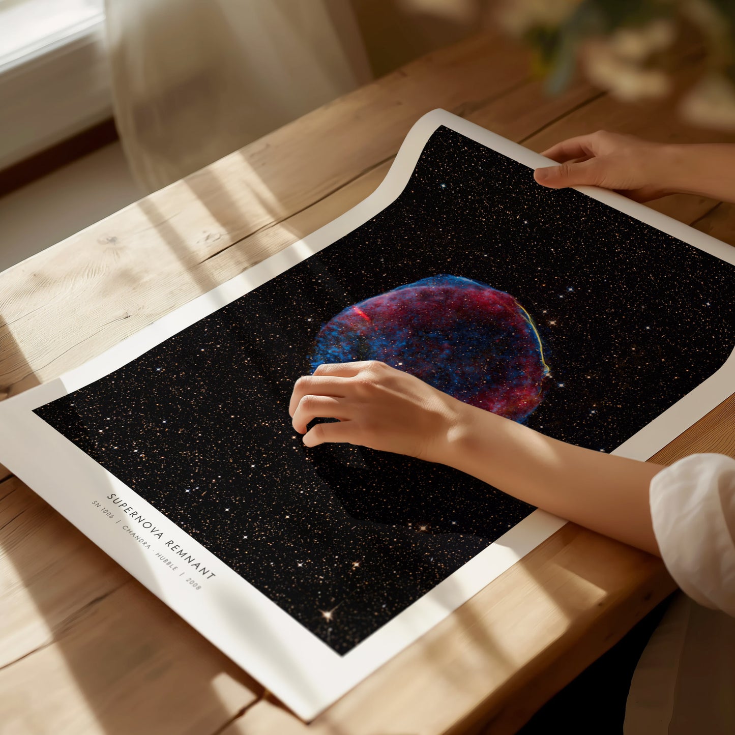 Supernova Remnant Poster | NASA SN 1006 Space Photography Wall Art — giclée print detail on matte paper
