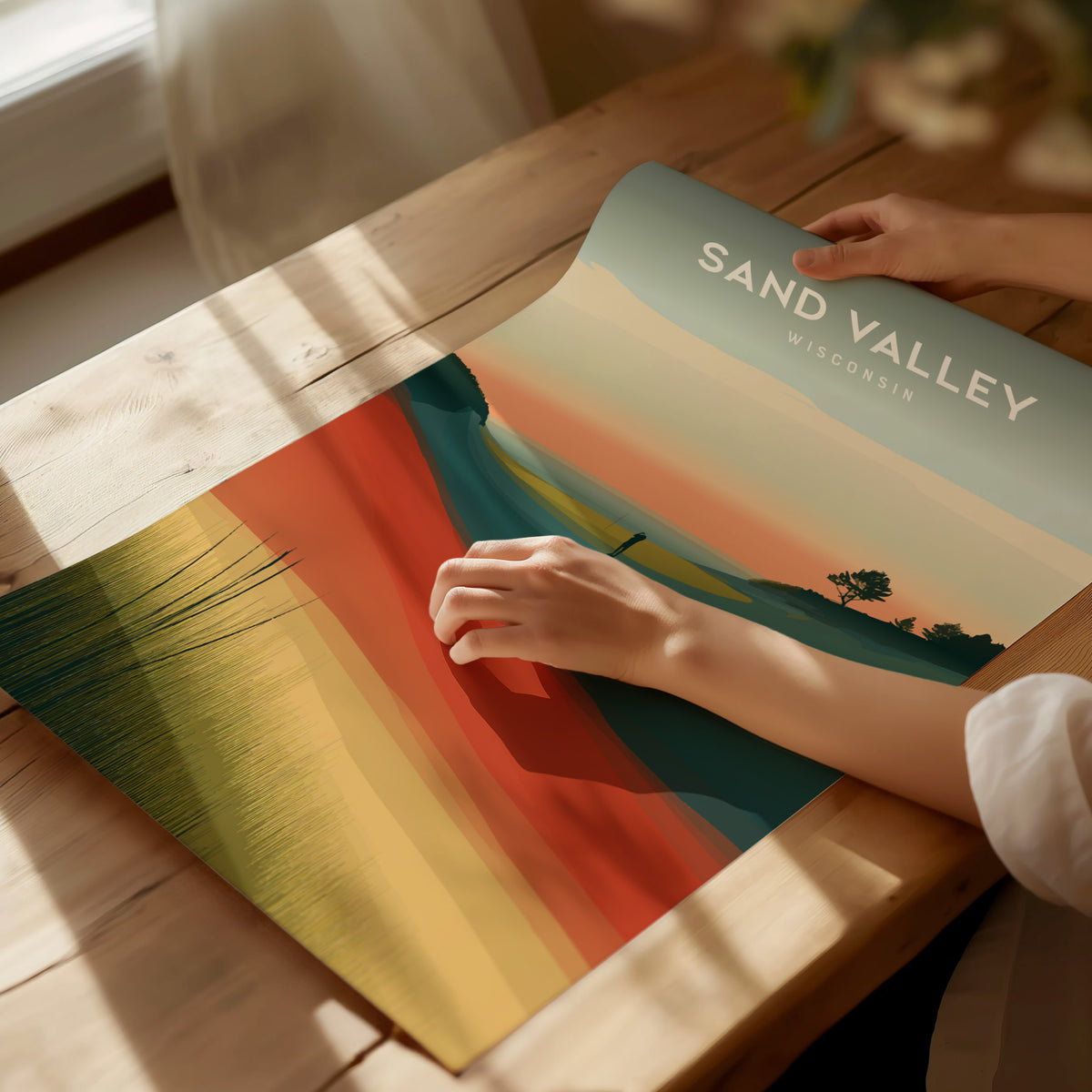 Sand Valley, Wisconsin Poster | Rolling Dunes & Fairways Golf Wall Art — giclée print detail on matte paper