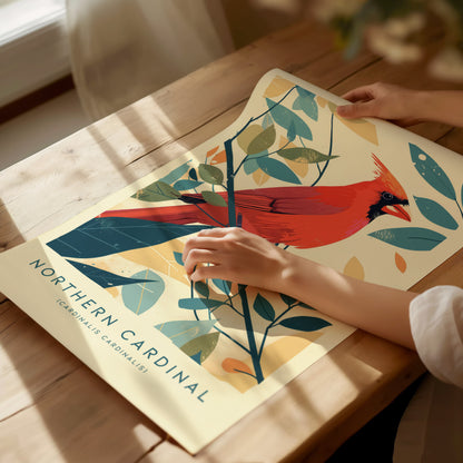 Northern Cardinal Poster | Trendy Modern Bird Wall Art