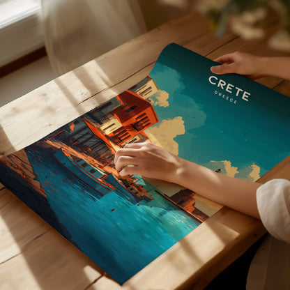 Crete, Greece Poster | Mediterranean Island Destination Print Wall Art — giclée print detail on matte paper