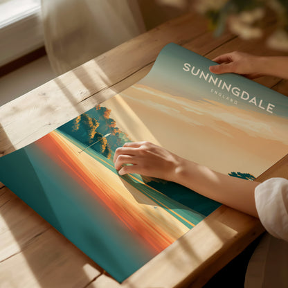 Sunningdale, England Poster | Classic Links Golfer Gift Wall Art — giclée print detail on matte paper