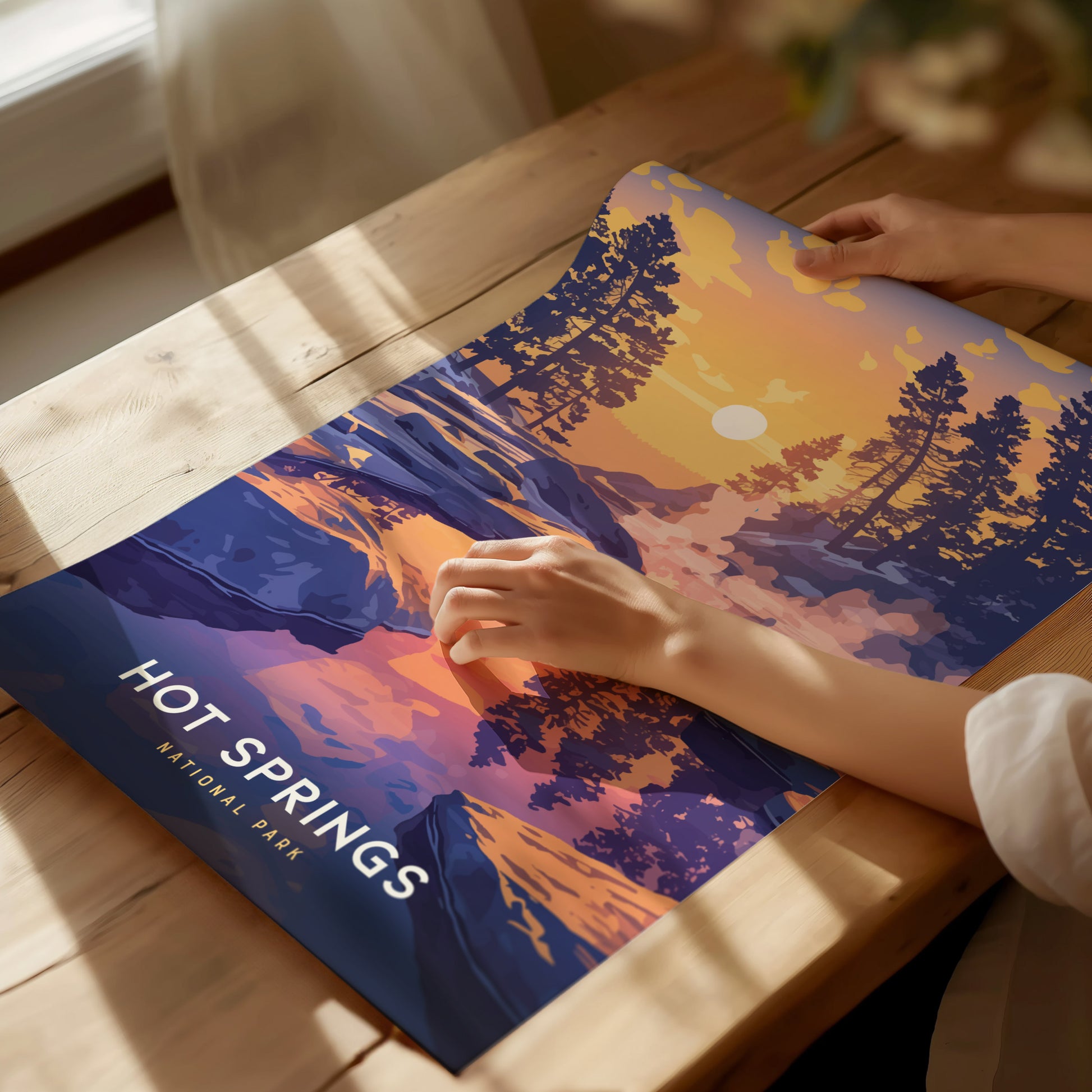 Hot Springs National Park Poster | Arkansas Bathhouse Row Wall Art