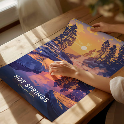 Hot Springs National Park Poster | Arkansas Bathhouse Row Wall Art