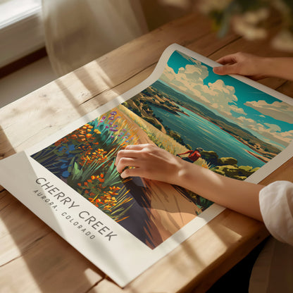 Cherry Creek Matte Border Poster | Aurora, Colorado Destination Print Travel Wall Art — giclée print detail on matte paper