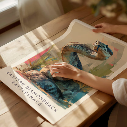 Eastern Diamondback Rattlesnake Print | Florida Wildlife Snake Wall Art