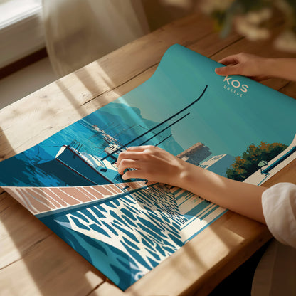 Kos Greece Poster | Aegean Island Harbor Wall Art