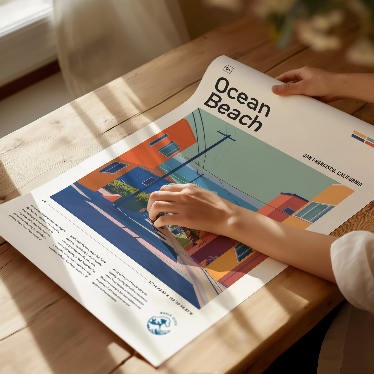 Ocean Beach San Francisco Surf Poster | California Surfer Wall Art Print