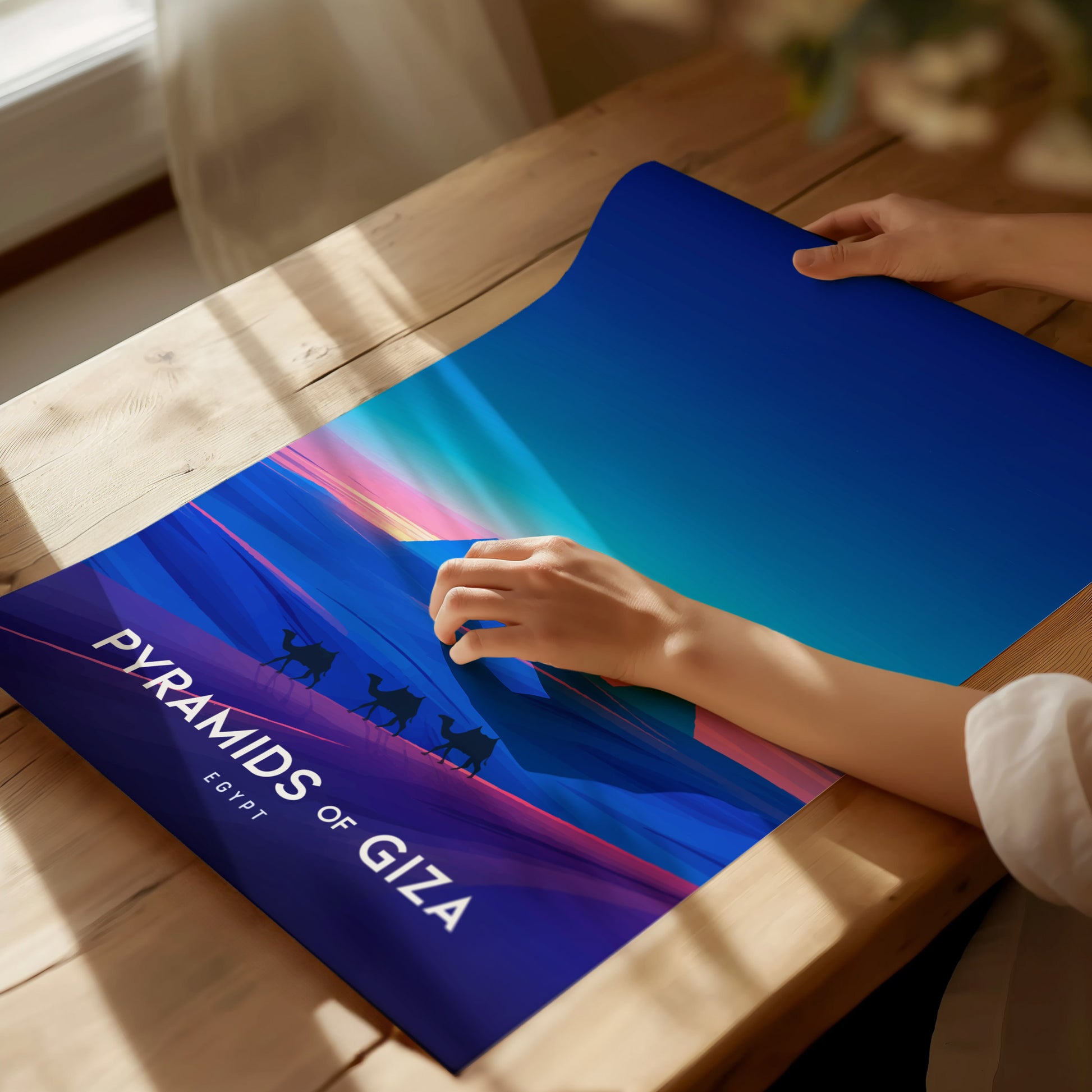 Pyramids of Giza Poster | Egypt Travel Wall Art | History Gift Print