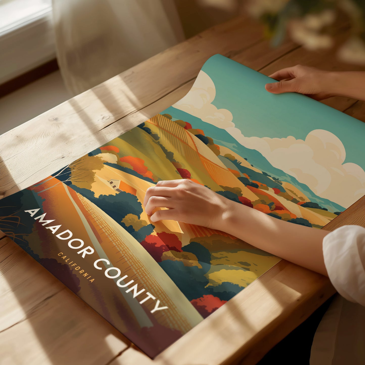 Amador County California Vineyards Poster | Wine Country Wall Art | Framed or Unframed