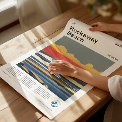 Rockaway Beach Surf Spot Poster | New York Surfer Wall Art