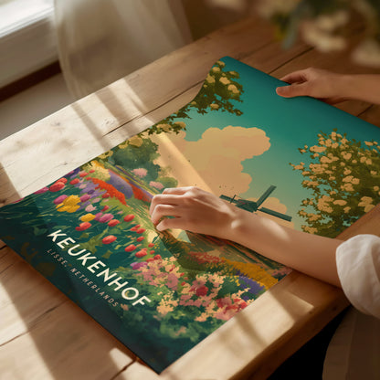 Keukenhof Gardens Poster | Dutch Tulip Garden Wall Art