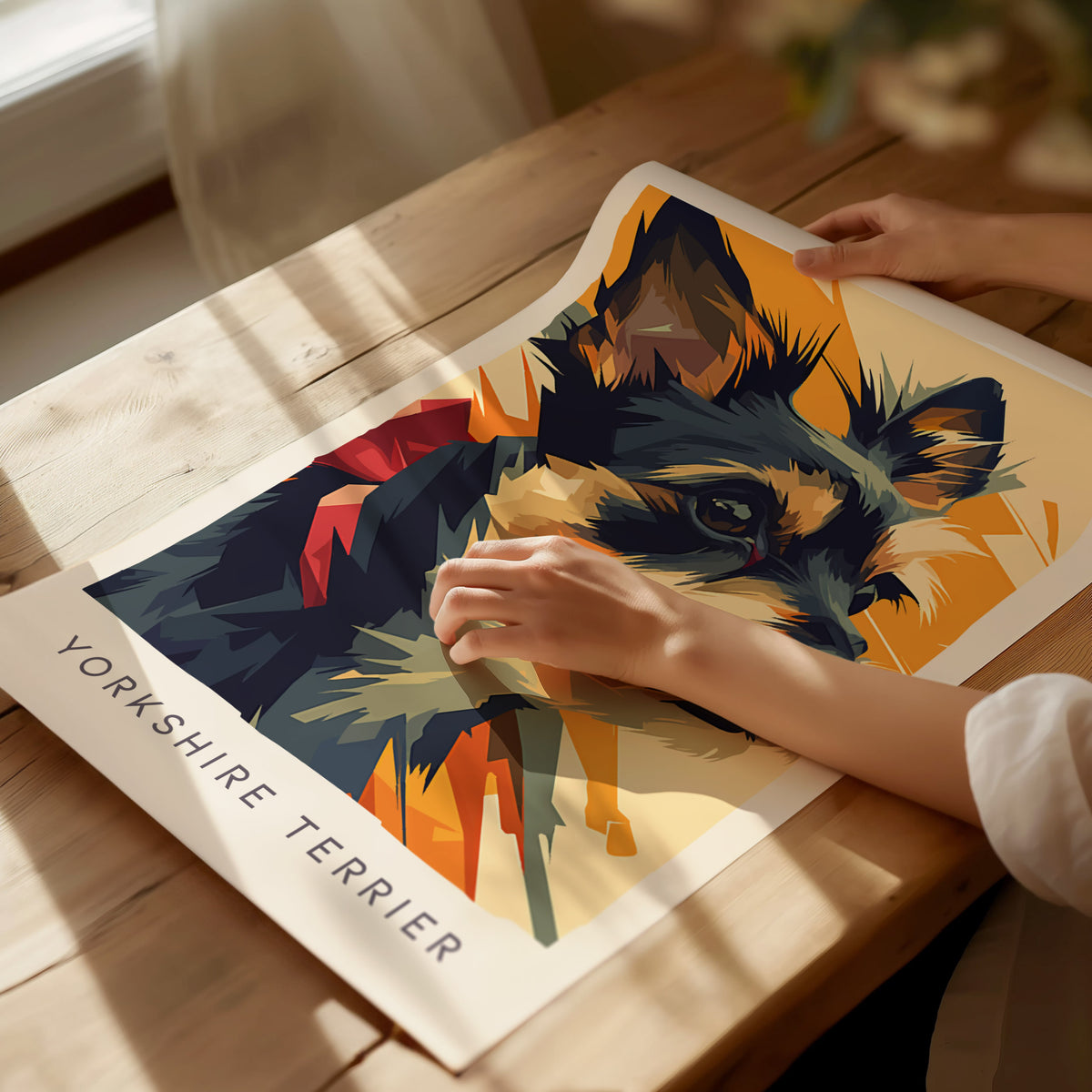 Yorkshire Terrier Poster | Bold & Beautiful Yorkie Portrait Wall Art — giclée print detail on matte paper