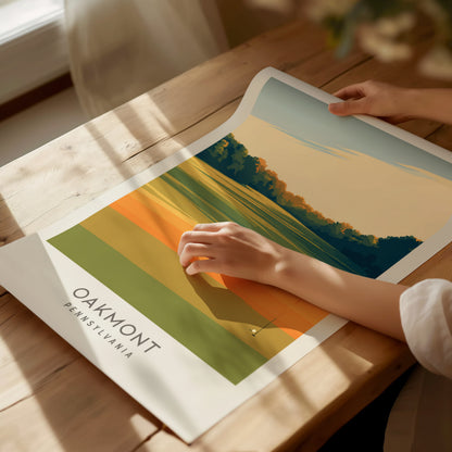 Oakmont Matte Border Poster | Pennsylvania Golf Course Print & Country Club Decor — giclée print detail on matte paper
