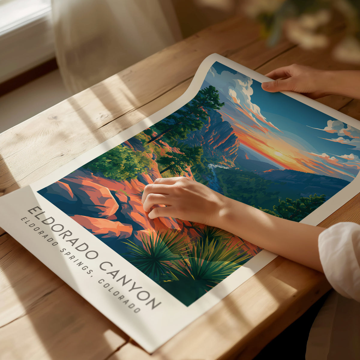 Eldorado Canyon Matte Border Poster | Eldorado Springs, Colorado Destination Print — giclée print detail on matte paper