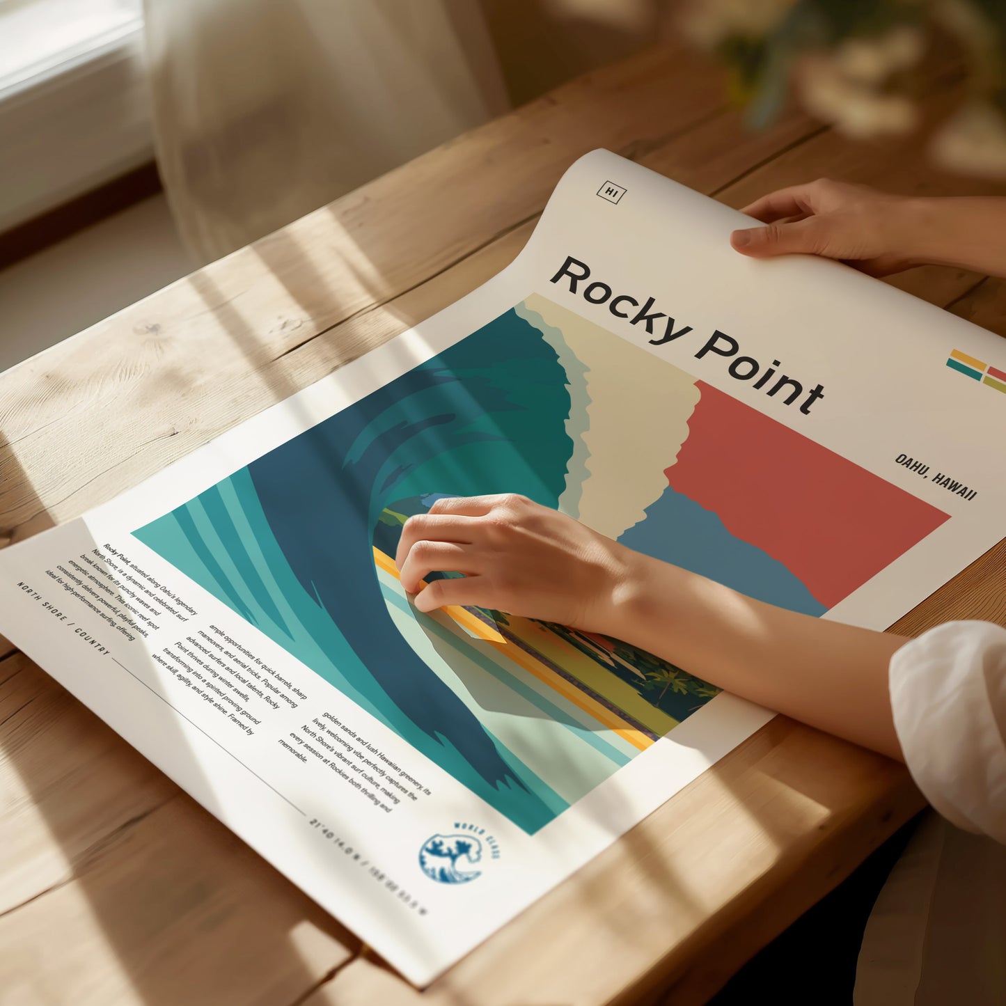 Rocky Point Surf Art | North Shore Oahu Hawaii Surfer Gift