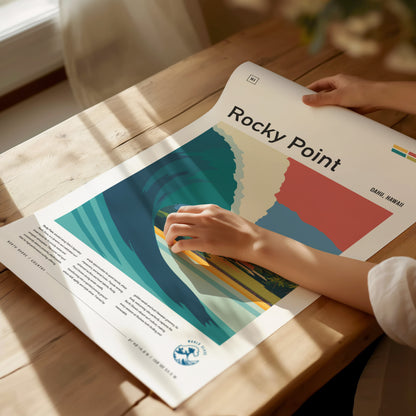 Rocky Point Surf Art | North Shore Oahu Hawaii Surfer Gift