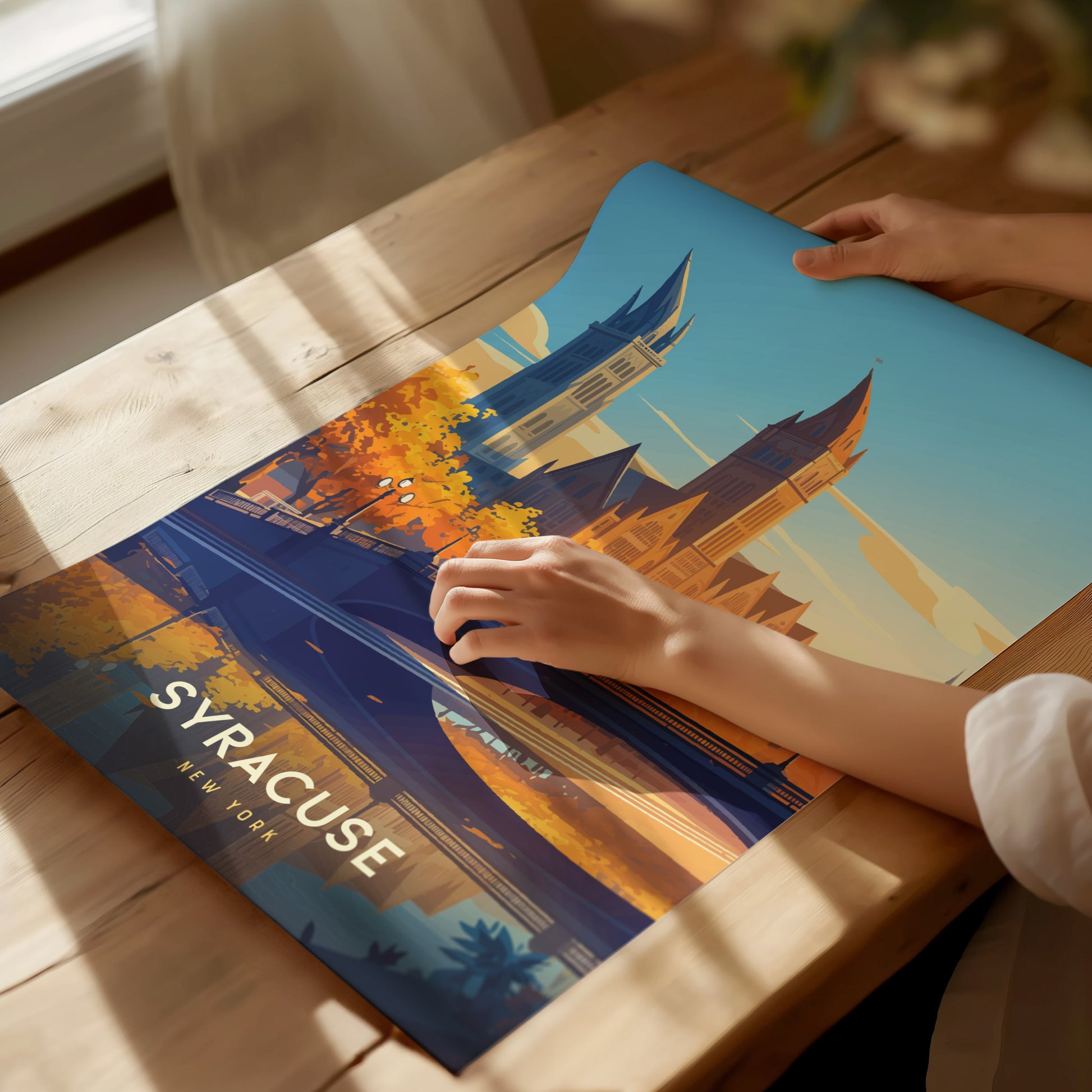 Syracuse Poster | New York Skyline Art | Central NY City Gift Decor