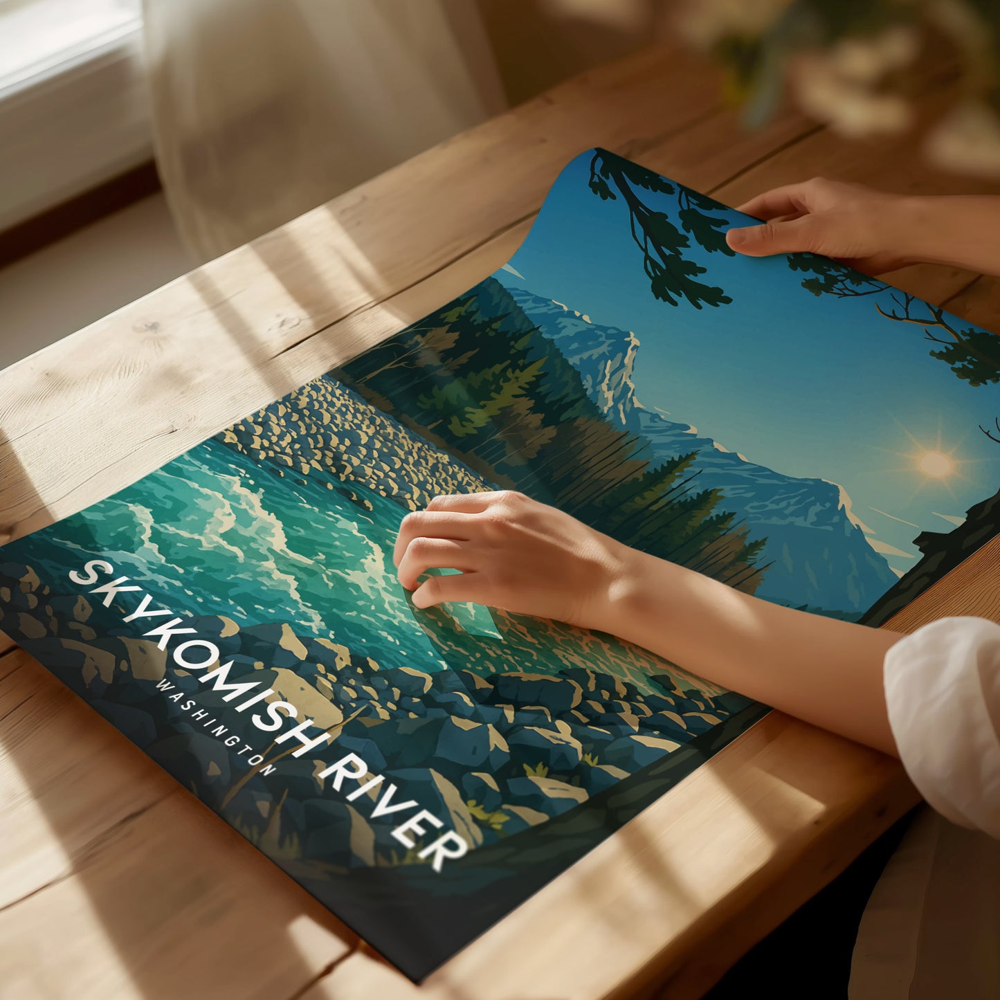 Skykomish River Poster | Washington Cascade Art | PNW Mountain Print