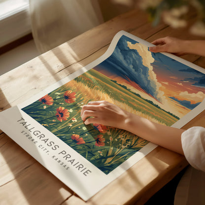 Tallgrass Prairie Matte Border Poster | Strong City, Kansas Destination Print — giclée print detail on matte paper