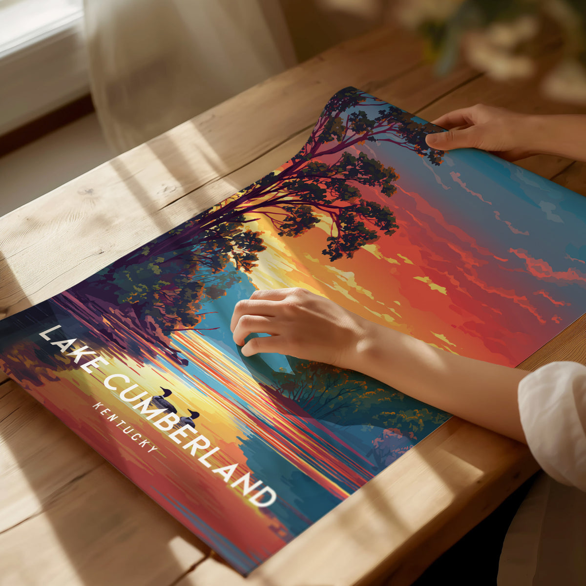 Lake Cumberland, Kentucky Poster | Lakeside Vacation Wall Art — giclée print detail on matte paper