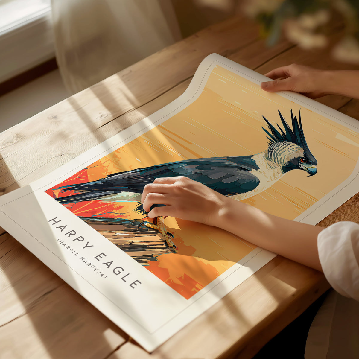 Harpy Eagle, Harpia harpyja Poster | Majestic Raptor Bird Wall Art — giclée print detail on matte paper