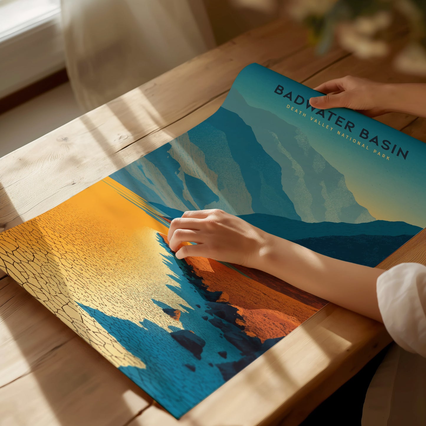 Badwater Basin Death Valley Poster | California National Park Print Wall Art | Framed or Unframed