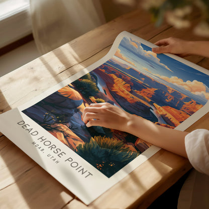 Dead Horse Point Matte Border Poster | Moab, Utah Desert Canyon Travel Gift — giclée print detail on matte paper